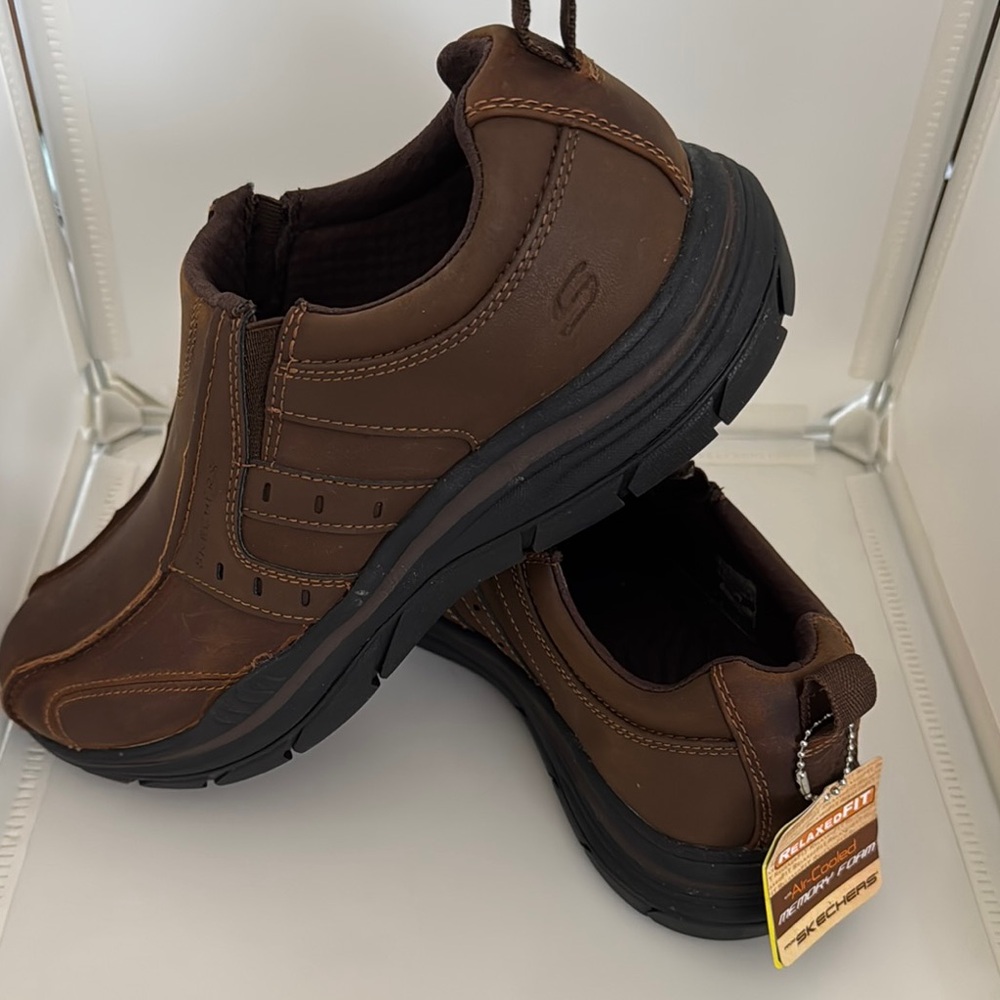 Skechers Brown Loafers Slip-On Comfort - Picture 7 of 8